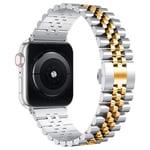 Rostfritt stål armband Apple Watch Series 4-6 40mm silver/guld