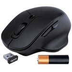 APM Souris Ergonomique sans-Fil, Silencieuse, Ergonomie Horizontale, Récepteur USB, DPI 800/1200 / 1600, 6 Boutons, Pile Incluse, Compatible avec PC Windows Mac Ordinateur Portable, 571172