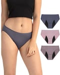 Neione Culotte Menstruelle Lavable Bikini Menstruel Slip Bresilien pour Règle Flux Léger Femme Grande Taille Lot de 3 Senses 3XL