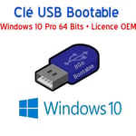 Clé USB 8Go Bootable Windows 10 Pro 64 Bits + Licence OEM activation