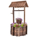 Fontaine De Jardin Extérieur Puits En Bois - Costway - 56 X 56 X 114 Cm - Rustique Et Durable