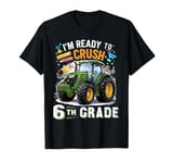 Back to School 6th Grade Boys Girls Tractor First Day School T-Shirt