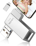 Cle Usb 512Go Pour Phone, Clé Usb C Porte, Clé Photo,Extension De Cle Mémoire Externe Pour Téléphone Android, Téléphone Ios, Ordinateur Portable,Vidéos/Photos/Document,Argent[SDK201145]