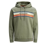 Jack & Jones JACK&JONES Mens sweatshirt with logo print - Olive Cotton - Size Small