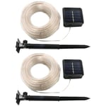 2-pack solcellslingor med 100 LED-lampor, 39,3 fot 8 lägen solcells