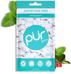 PUR 100% Xylitol Chewing Gum, Sugarless Wintergreen, Sugar Free + Aspartame Fre