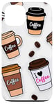 Coque pour iPhone 13 Cute Coffee Cups I Love Coffee Caffeine Junkies Espresso Art