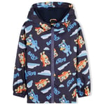 BlueY Impermeable Fille avec Capuche Oreilles 3D et Doublure Polaire - Veste Imperméable Enfant (Marine, 7-8 Ans)