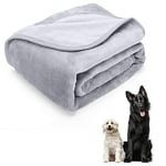 Nobleza - Couverture Chien, Couvertures Colorées en Peluche Douces pour Chiens, Chats, Lapins et Autres Animaux de Compagnie, Une Bonne Addition au lit de Votre Animal, 120×100cm/ Gris