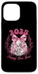 Coque pour iPhone 13 Pro Max Ruban rose boule disco du Nouvel An 2025 | Happy New Year Party