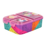 My sweety pop - Boîte à goûter - Lunch box - Pour enfant - Crèche - Maternelle - Ecole - Vacances - Repas – 19.5 cm - Idée Cadeau – 3 compartiments - Princesses - Rose - Fille