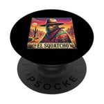 El Squatcho Bigfoot Cowboy Sunset Funny Western Sasquatch PopSockets PopGrip Adhésif