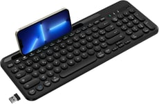 Clavier sans Fil, Clavier Bluetooth 5.1 avec USB 2.4G de Double Mode avec Pavé Numéruque et Support, pour Windows 11/10/9/8/7, MacOS, Macbook/Ordinateur Portable/Tablette - Noir