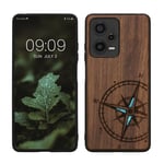 Wooden Case for Xiaomi Redmi Note 12 Pro 5G Navigational Compass Mother of Pearl