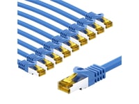 Goobay Rj45 Cat 6A S/Ftp (Pimf) Patchkabel, 500 Mhz, Med Cat 7 Råkabler, 2 M, Blå, 10 - Kabellengde 2 M