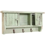 Porte-clés mural HHG-461 avec portes, vert shabby