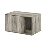 Furinno Peli Enceinte pour Bac à Litière, Engineered Wood, Chêne Français Gris, 50 (P) x 79,5 (L) x 45 (H) cm