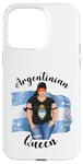 Coque pour iPhone 15 Pro Max Casquette de baseball pour femme avec drapeau argentin de la reine argentine