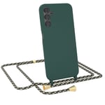 For Samsung Galaxy A14 phone chain silicone phone case to hang TPU case green