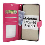 Crazy Horse Wallet Motorola Edge 40 Pro 5G (Hotpink)