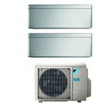 daikin bluevolution dual split climatiseur inverter série stylish total silver 9+9 avec 2mxm50m9/n r-32 wi-fi intégré 9000+9000 couleur grise