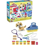 Play-Doh Le cabinet vétérinaire avec chien, avec 5 pots de pâte à modeler et 10 outils, jouet périscolaire, Les classiques