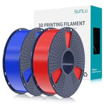 SUNLU Filament PLA+ 1.75mm 2KG, Filament PLA Plus pour Imprimante 3D, Filament PLA plus Résistant,Neatly Wound,Bundle PLA+ Filament d'impression 3D,Précision +/- 0.02mm,Rouge+bleu