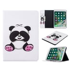 Apple iPad 10.2 (2019) tyylikäs kuvio nahkainen flip-kotelo - Ujo Panda Monivärinen