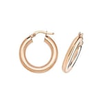 James Moore TH ER1004R-10 9CT ROSE GOLD 10MM HOOP EARRINGS Jewellery