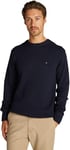 Tommy Hilfiger Men’s Chunky Cotton Crew Neck Knitted Jumper, Blue (Desert Sky), M