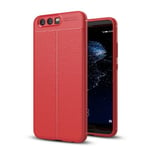 Huawei P10      Leather Texture Case    Red