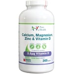 AtoZ Pure Health Calcium Magnesium Zinc Vitamin D 365 Tablets Bones Teeth Joints