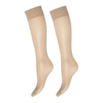 Deocy Silk Look 20d Kneehighs Strumpbyxor 2P Beige polyamid One Size Dam