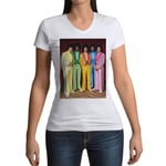 T-Shirt Femme Col V Michael Jackson Jackson 5 1975 Chanteur Pop Star Vintage