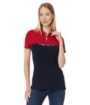 Tommy Hilfiger Women's Polo Tee, Sky Captain/Scarlet, XL