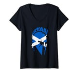 Womens Spartan warrior Scottish flag. Design Scotland Vintage V-Neck T-Shirt