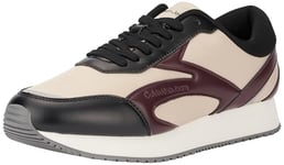 Calvin Klein Jeans Homme Retro Runner Multilayer YM0YM01117 Baskets, Beige (Eggshell/Bitter Chocolate), 44.5 EU