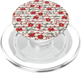 Cute White And Red Christmas Pattern For Women Happy Xmas PopSockets PopGrip for MagSafe