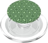 GreenMint Cubes Hexagons Squares Geometric Layered Pattern PopSockets PopGrip pour MagSafe