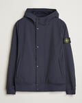 Stone Island Soft Shell Hooded Jacket Navy Blue