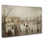 Winter Scene On The Ice Vol.3 By Hendrick Avercamp Canvas Print for Living Room Bedroom Home Office Décor, Wall Art Picture Ready to Hang, 30 x 20 Inch (76 x 50 cm)