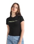 Calvin Klein Jeans Slogan Fitted Tee J20J222642 T-Shirts Manches Courtes, Noir (CK Black), M Femme