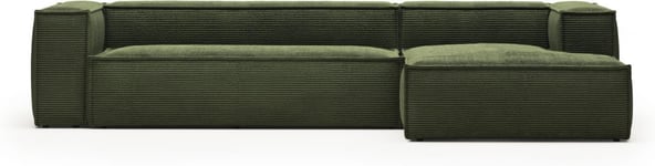 Blok, Chaiselong sofa, Højrevendt, grøn, H69x330x174 cm, stof