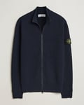 Stone Island Ribbed Soft Organic Cotton Full Zip Navy Blue