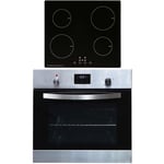 SIA 60cm Stainless Steel Digital Electric Single Fan Oven & 4 Zone Induction Hob