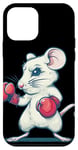 iPhone 12 mini Boxing White Rat with Gloves Graphic for a Pretty Look Case