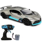 CMJ RC Cars 1:12 RC Bugatti Divo Titanium Silver - with 7.4V 900mAh Battery, 12 Km/h Speed, LED Lights, and 2.4Ghz Remote for Boys, Girls