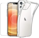 Coque Silicone TPU Transparente Angles Renforces + Verre Trempe Pour iPhone 13