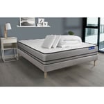 Ensemble matelas sommier Actiflex night 180 x 200 cm 2 oreillers et couette Ressorts ensachés - Couleur : Gris - Gris