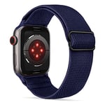 Tasikar Élastique Sport Solo Loop Compatible avec Bracelet Apple Watch 49mm 46mm 45mm 44mm 42mm, Bracelet de Remplacement Compatible avec Apple Watch Ultra SE Serie 10/9/8/7/6/5/4/3/2/1, Bleu Foncé